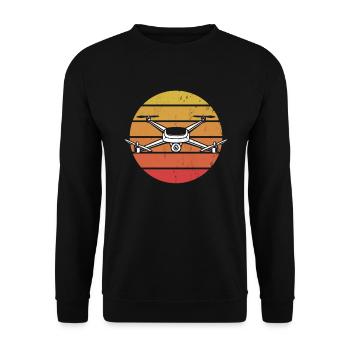 Cadeau de pilote de drone pilote de drone vintage rétro - Sweat-shirt Unisexe - noir - Devant - Alina (178cm) & Michal (187cm)