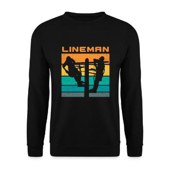 Hochspannungselektriker Elektriker Hochspannung - Unisex Pullover - Schwarz - Vorne - Alina (178cm) & Michal (187cm)