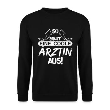 Ärztin - Unisex Pullover - Schwarz - Vorne - Alina (178cm) & Michal (187cm)