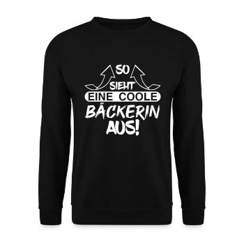 Bäckerin - Unisex Pullover - Schwarz - Vorne - Alina (178cm) & Michal (187cm)