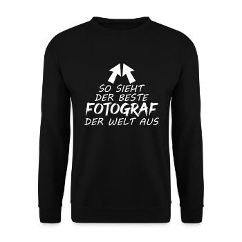 Fotograf Kamera Fotokamera Fotografieren Spruch - Unisex Pullover - Schwarz - Vorne - Alina (178cm) & Michal (187cm)