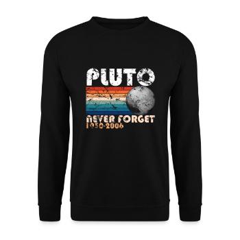 Pluto Never Forget Shirt 1930-2006 planètes - Sweat-shirt Unisexe - noir - Devant - Alina (178cm) & Michal (187cm)