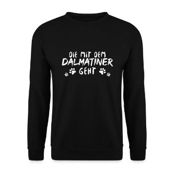 Dalmatiner - Unisex Pullover - Schwarz - Vorne - Alina (178cm) & Michal (187cm)