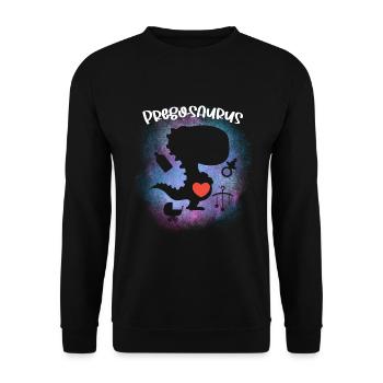 Pregosaurus Pregnancy Announcement - Unisex Sweatshirt - black - Front - Alina (178cm) & Michal (187cm)