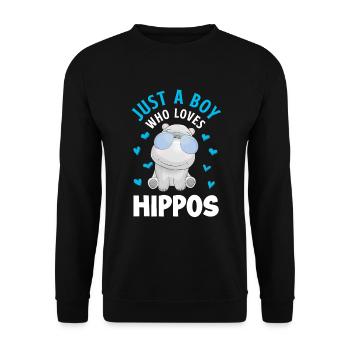 Funny hippo hippo lover gift idea - Unisex Sweatshirt - black - Front - Alina (178cm) & Michal (187cm)