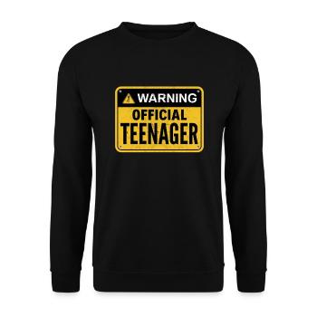 Lustiges 13. Geburtstag Warnung Offiziell Teenager - Unisex Pullover - Schwarz - Vorne - Alina (178cm) & Michal (187cm)
