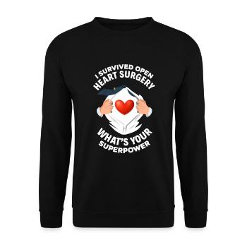 Super-force bypass chirurgie cardio-chirurgicale cardiaque - Sweat-shirt Unisexe - noir - Devant - Alina (178cm) & Michal (187cm)