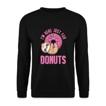 Je suis ici pour le cadeau de Donuts - Sweat-shirt Unisexe - noir - Devant - Alina (178cm) & Michal (187cm)