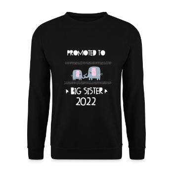 Big Sister 2022 Elefant for Pregnancy Announcement - Unisex Sweatshirt - black - Front - Alina (178cm) & Michal (187cm)