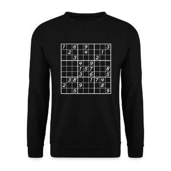 Sudoku Number Puzzle - Unisex Sweatshirt - black - Front - Alina (178cm) & Michal (187cm)