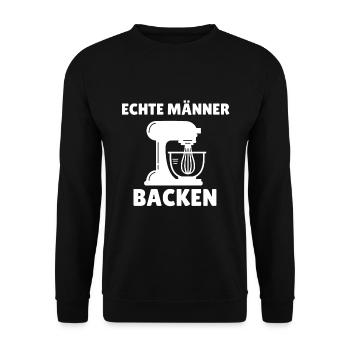 Bäcker Männer Backen Hobby Konditor Junge Bäckerei - Unisex Pullover - Schwarz - Vorne - Alina (178cm) & Michal (187cm)