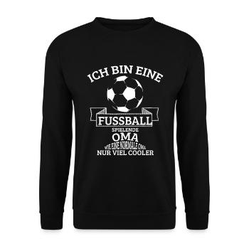 Fußball Oma Fußballspielerin Großmutter Fussball - Unisex Pullover - Schwarz - Vorne - Alina (178cm) & Michal (187cm)