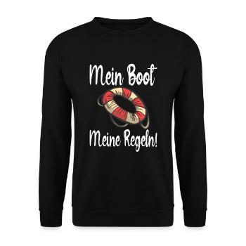 Mein Boot meine Regeln! - Unisex Pullover - Schwarz - Vorne - Alina (178cm) & Michal (187cm)