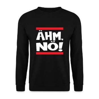 Ähm Nö - Nein sagen auf die lustige Art - Unisex Pullover - Schwarz - Vorne - Alina (178cm) & Michal (187cm)