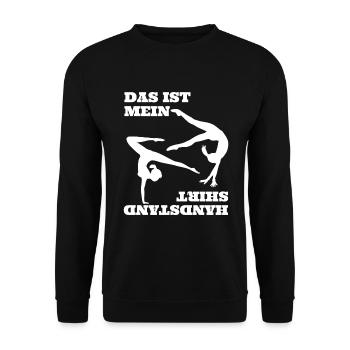 Gymnastik Bodenturnen Handstand Sportlehrer Turner - Unisex Pullover - Schwarz - Vorne - Alina (178cm) & Michal (187cm)