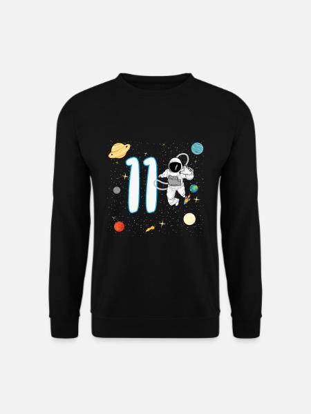 11. Geburtstag 11 Jahre Astronaut Weltall Planet - Unisex Pullover - Schwarz