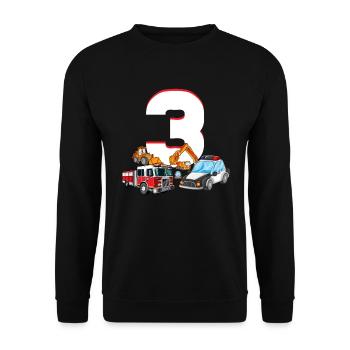 3ème anniversaire 3 ans de pompiers de la police pelle - Sweat-shirt Unisexe - noir - Devant - Alina (178cm) & Michal (187cm)