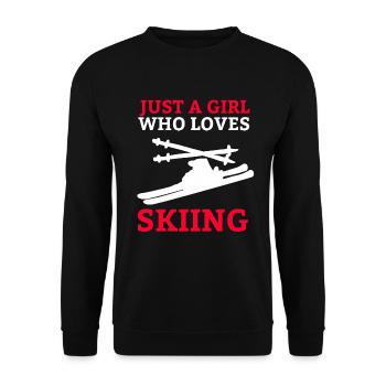 Ski Fille ski ski skier renard skis - Sweat-shirt Unisexe - noir - Devant - Alina (178cm) & Michal (187cm)