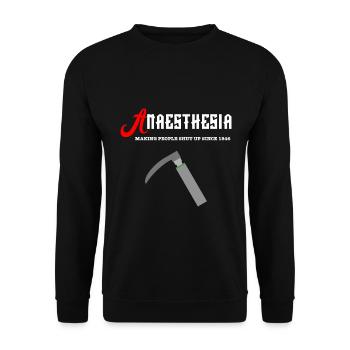 Anesthesiologist says doctors ambulance service - Unisex Sweatshirt - black - Front - Alina (178cm) & Michal (187cm)
