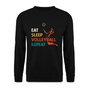 EAT SLEEP VOLLEYBALL REPEAT - Sweat-shirt Unisexe - noir - Devant - Alina (178cm) & Michal (187cm)