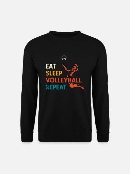 EAT SLEEP VOLLEYBALL REPEAT - Unisex Pullover - Schwarz