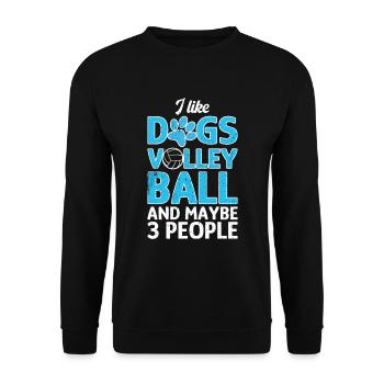 I like Dogs Volleyball and 3 People - Sweat-shirt Unisexe - noir - Devant - Alina (178cm) & Michal (187cm)