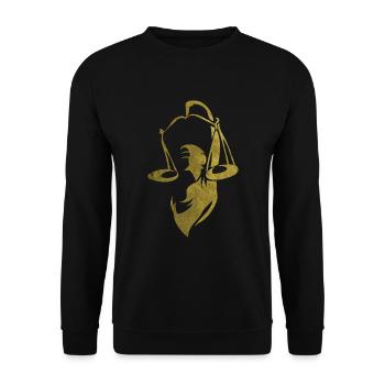 Justice Goddess of Justice - Unisex Sweatshirt - black - Front - Alina (178cm) & Michal (187cm)