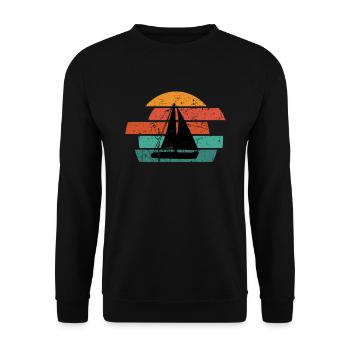 Segeln Segelboot Boot Kapitän Segelschiff Meer See - Unisex Pullover - Schwarz - Vorne - Alina (178cm) & Michal (187cm)