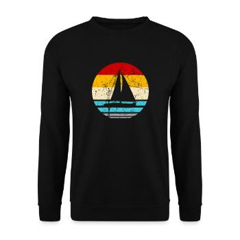 Segeln Segelboot Boot Kapitän Segelschiff Meer See - Unisex Pullover - Schwarz - Vorne - Alina (178cm) & Michal (187cm)