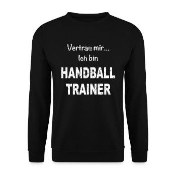 Handball Handballer Sport Trainer Tor Ballsport - Unisex Pullover - Schwarz - Vorne - Alina (178cm) & Michal (187cm)