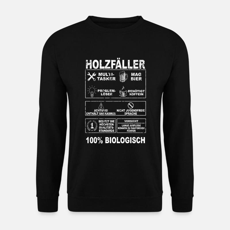 Holzfäller Waldarbeiter Holz Kettensäge Motorsäge - Unisex Pullover - Schwarz