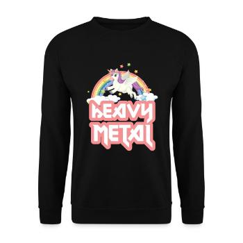 Unicorn Heavy Metal Unicorn Metal Music Genre Rock - Unisex Sweatshirt - black - Front - Alina (178cm) & Michal (187cm)
