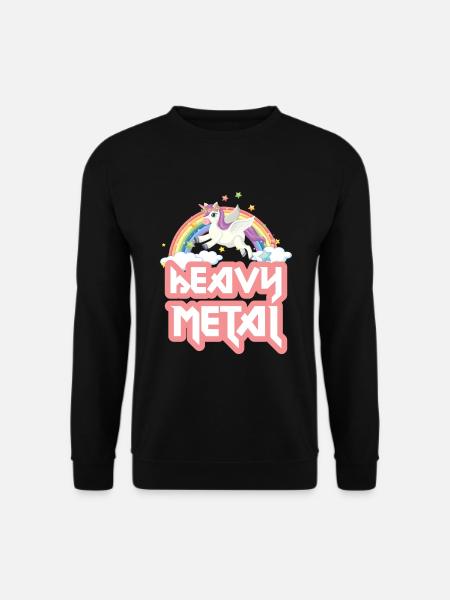 Einhorn Heavy Metal Unicorn Metal Musikgenre Rock - Unisex Pullover - Schwarz