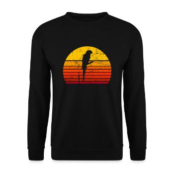 Parrot Bird Pet Parrotbird Bird Lover - Unisex Sweatshirt - black - Front - Alina (178cm) & Michal (187cm)