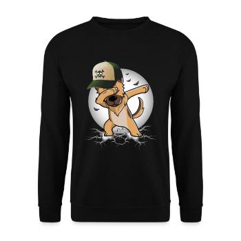 Dapping Dog , Dancing Dog, Dap Dog - Unisex Sweatshirt - black - Front - Alina (178cm) & Michal (187cm)