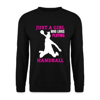 Handballerin Frauenhandball Damen Handball Mädchen - Unisex Pullover - Schwarz - Vorne - Alina (178cm) & Michal (187cm)
