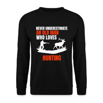 Hunting man saying grandpa hunter hunting father daughter dad - Unisex Sweatshirt - black - Front - Alina (178cm) & Michal (187cm)