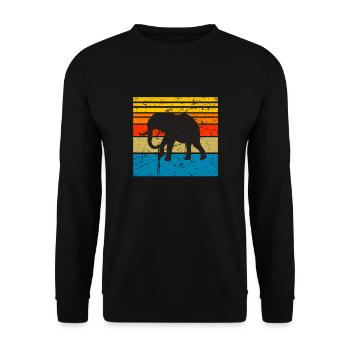 Éléphant éléphant animal Safari Zoo Wildnis cadeau - Sweat-shirt Unisexe - noir - Devant - Alina (178cm) & Michal (187cm)