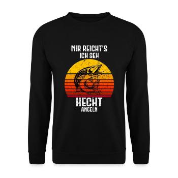 Hecht Angeln Angler Pike - Unisex Pullover - Schwarz - Vorne - Alina (178cm) & Michal (187cm)