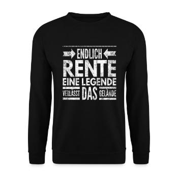 Endlich Rente eine Legende verlässt das Gelände - Unisex Pullover - Schwarz - Vorne - Alina (178cm) & Michal (187cm)