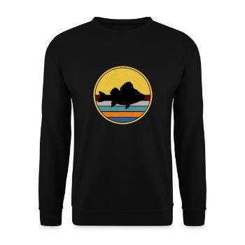 Barsch Angeln Fisch Angler Barsch angeln - Unisex Pullover - Schwarz - Vorne - Alina (178cm) & Michal (187cm)