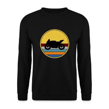 Motorcycle Biker Motorcycles Cross - Unisex Sweatshirt - black - Front - Alina (178cm) & Michal (187cm)