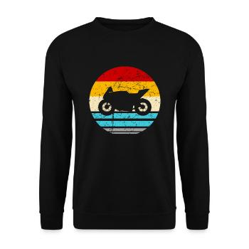 Motorcycle Biker Motorcycles Cross - Unisex Sweatshirt - black - Front - Alina (178cm) & Michal (187cm)