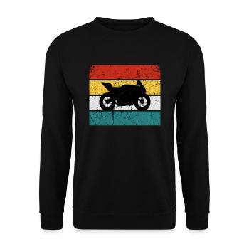 Motorcycle Biker Motorcycles Cross - Unisex Sweatshirt - black - Front - Alina (178cm) & Michal (187cm)
