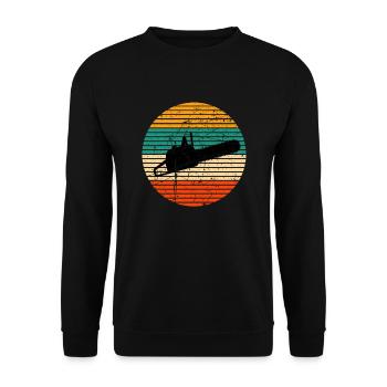 Bûcheron forestier bois scie à chaîne - Sweat-shirt Unisexe - noir - Devant - Alina (178cm) & Michal (187cm)