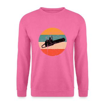 Bûcheron forestier bois scie à chaîne - Sweat-shirt Unisexe - rose - Devant