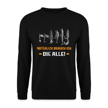 Hecht Angeln Angler Pike - Unisex Pullover - Schwarz - Vorne - Alina (178cm) & Michal (187cm)