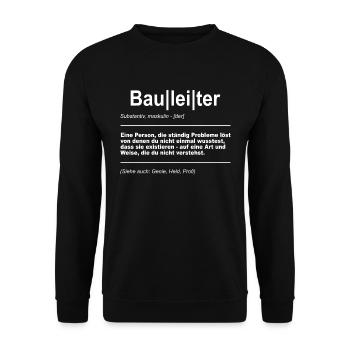 Bauleiter Baustelle Bauherr - Unisex Pullover - Schwarz - Vorne - Alina (178cm) & Michal (187cm)