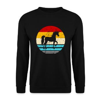 Einhorn Unicorn Einhörner - Unisex Pullover - Schwarz - Vorne - Alina (178cm) & Michal (187cm)
