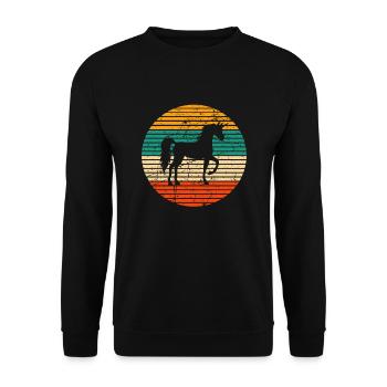 Einhorn Unicorn Einhörner - Unisex Pullover - Schwarz - Vorne - Alina (178cm) & Michal (187cm)